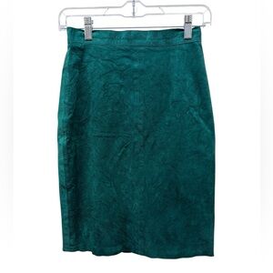 Authentic Imports 100% Leather Teal Pencil Skirt for Women